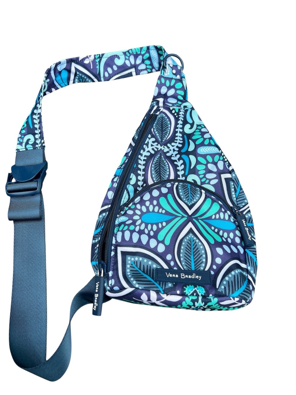 Vera Bradley Navy & Teal Floral Teardrop Crossbody Sling